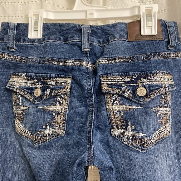 Maurices Blue Jean Embellished Embroidered Women's Size 5/6 Skinny Y2K - Picture 1 of 6